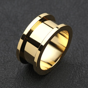 A Pair of Gold PVD Steel Screw-Fit Ear Gauge Tunnel Plug